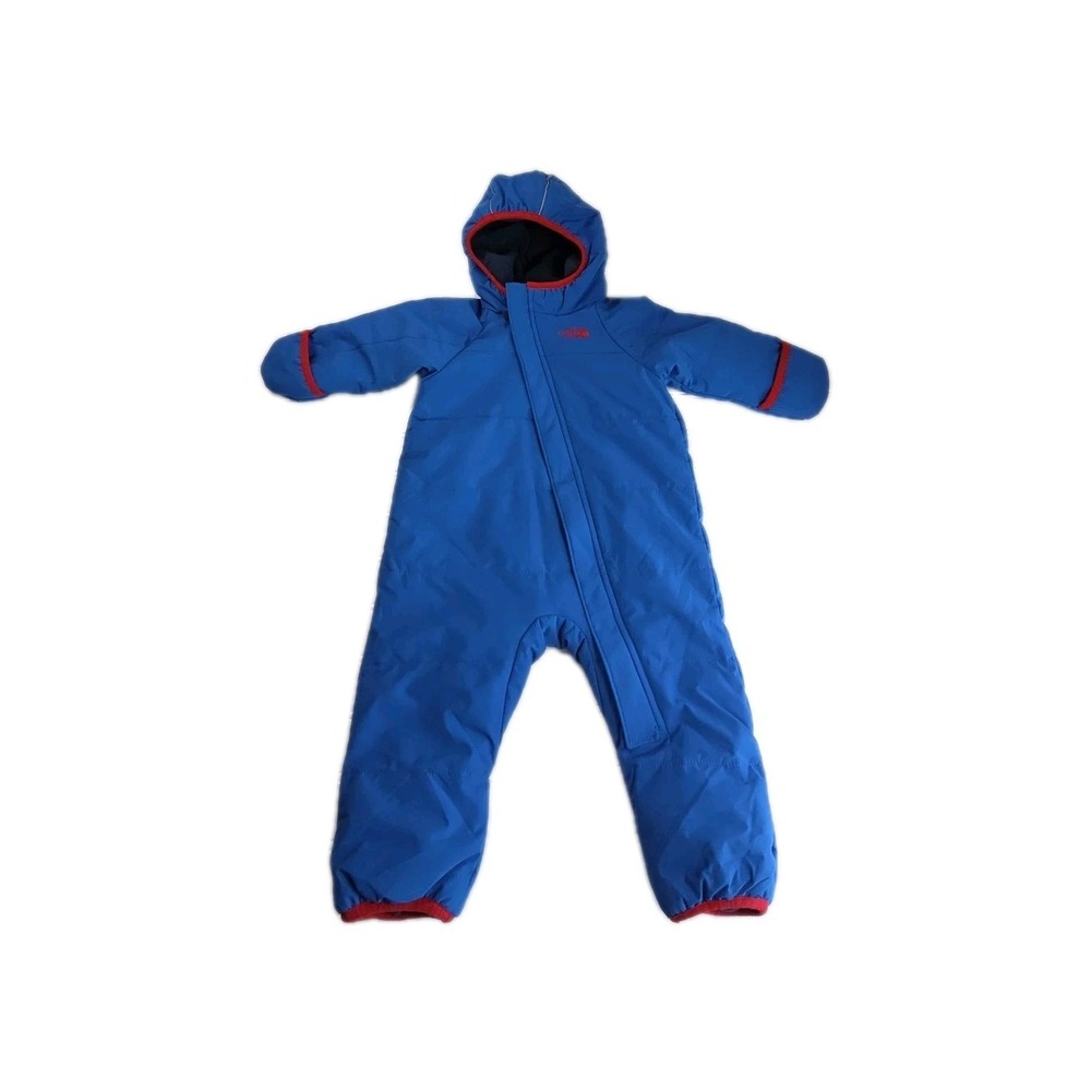 The North Face Snowsuit Infant BOYS 6-12M BLUE Quilted Hooded Full Zip Winter